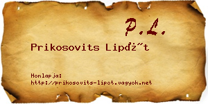 Prikosovits Lipót névjegykártya